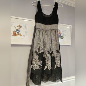 Knee length, black and grey homecoming dress